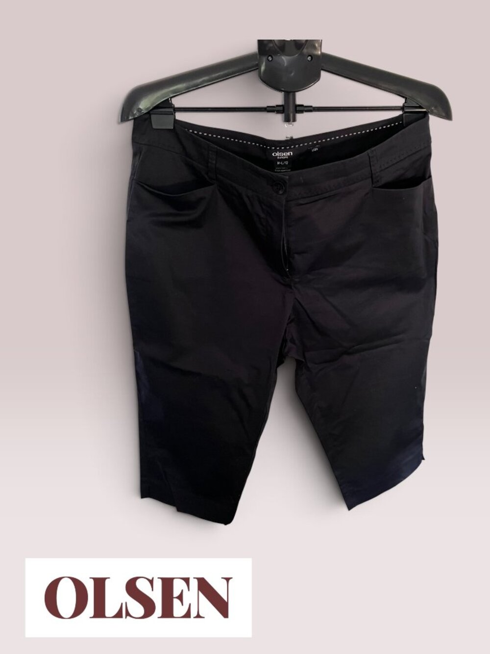Olsen Europe Lisa Fit Black Stretch Bermuda Shorts 12